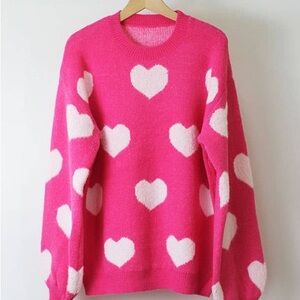 Pink Heart Sweater